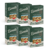 bionaturae paquete frontal mostrando penne rigate y beneficios orgánicos