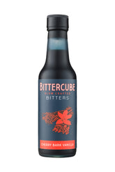 Bittercube vista frontal de la botella mostrando diseño y contenido, ideal para presentaciones