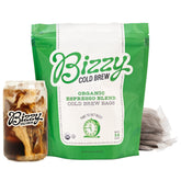 Bizzy packaging frontal mostrando 4 bolsitas y beneficios