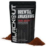 Blackout Coffee empaque frontal mostrando 12 oz y energía intensa