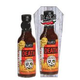 Blair's botella frontal mostrando diseño y advertencia de potencia