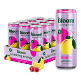 Bloom Nutrition lata frente mostrando diseño y sabor frambuesa limón, refrescante y sin azúcar
