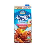 Blue Diamond Almonds envase frontal mostrando etiqueta de chocolate sin azúcar y tamaño 32 oz, ventaja por ahorro