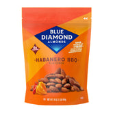 Blue Diamond bolsa frente mostrando 16 oz y sabor habanero BBQ, conveniencia
