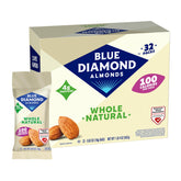 Blue Diamond paquete frontal mostrando 32 porciones listas para llevar y control de ración