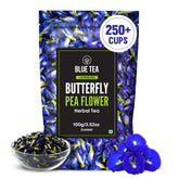 BLUE TEA frente del empaque mostrando cierre y cantidad, preserva frescura