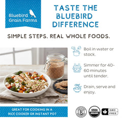 Bluebird Grain Farms trigo cocido en cazuela listo para consumir con textura firme