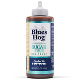 Blues Hog vista frontal de la botella con etiqueta clara y atractivo