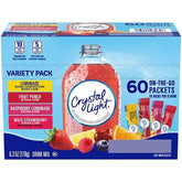 Blunon Crystal Light paquete frontal mostrando 60 sobres y variedad de sabores práctico