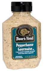 Boar's Head frasco frontal mostrando etiqueta gourmet y beneficio de sabor cremoso