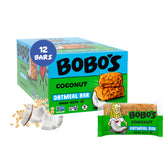 Bobo's empaque frontal de la barra Coconut mostrando formato y marca