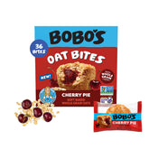 Bobo's caja frontal Cherry Pie mostrando 36 unidades y conveniencia