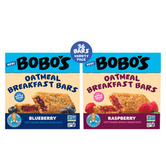 Bobo's pack frontal mostrando la caja de 36 barras y conveniencia