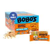 Bobo's empaque frontal Peanut Butter mostrando tamaño y marca, ideal para snack rápido