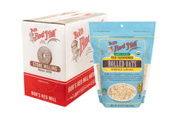 Bob's Red Mill paquete frontal azul mostrando avena orgánica, claridad en la etiqueta y confianza