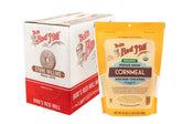 Bob's Red Mill empaque frontal de harina de maíz orgánica mostrando marca y peso