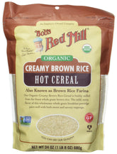 Bob's Red Mill paquete frontal mostrando etiquetas orgánico y sin OGM, conveniencia