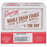 Bob's Red Mill paquete frontal de harina de maíz orgánica mostrando marca y tamaño