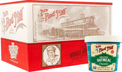 Bob's Red Mill taza frontal mostrando etiqueta y porción lista