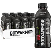 BODYARMOR frontal del pack de 12 botellas mostrando el diseño y conveniencia