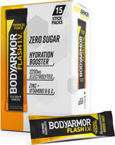 BODYARMOR empaque frontal del producto mostrando sabor Tropical Punch y beneficios