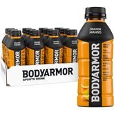 BODYARMOR botella frontal Orange Mango beneficiando hidratación natural