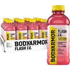 BODYARMOR frente de la botella Watermelon Punch mostrando diseño y beneficio refrescante