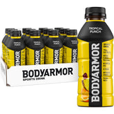 BODYARMOR frontal del pack de 12 botellas mostrando etiqueta y sabor