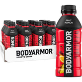 BODYARMOR frente del envase mostrando diseño y sabor fruit punch
