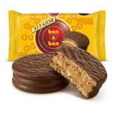 Bon o Bon paquete frontal mostrando 6 alfajores y atractivo visual