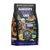 Bones Coffee Company paquete frontal muestra sabor arándano y ventaja frescura