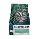 Bones Coffee Company paquete frontal mostrando marca y blend