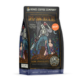 Bones Coffee Company empaque frontal 12 oz mostrando sello resellable y diseño