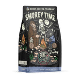 Bones Coffee Company frontal del empaque mostrando sabor s'mores y beneficio de resealable