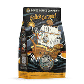 Bones Coffee Company frontal del paquete mostrando sello resellable y aroma