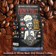 Bones Coffee Company cuchara midiendo 12 oz para control de porción