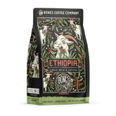 Bones Coffee Company bolsa frontal 12 oz mostrando marca y origen