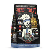Bones Coffee Company bolsa frontal mostrando diseño y beneficio frescura