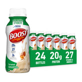 BOOST frontal del pack de 24 unidades caramelo mostrando el envase y beneficio práctico