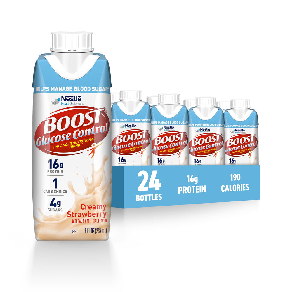 BOOST envase frontal fresa, presentación lista para beber y práctica