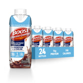 BOOST envase frontal chocolate mostrando formato listo para beber y conveniencia