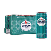 BORJOMI lata frontal mostrando diseño y acceso rápido al refresco