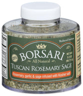 BORSARI envase frontal de sal de romero y salvia, práctico y elegante