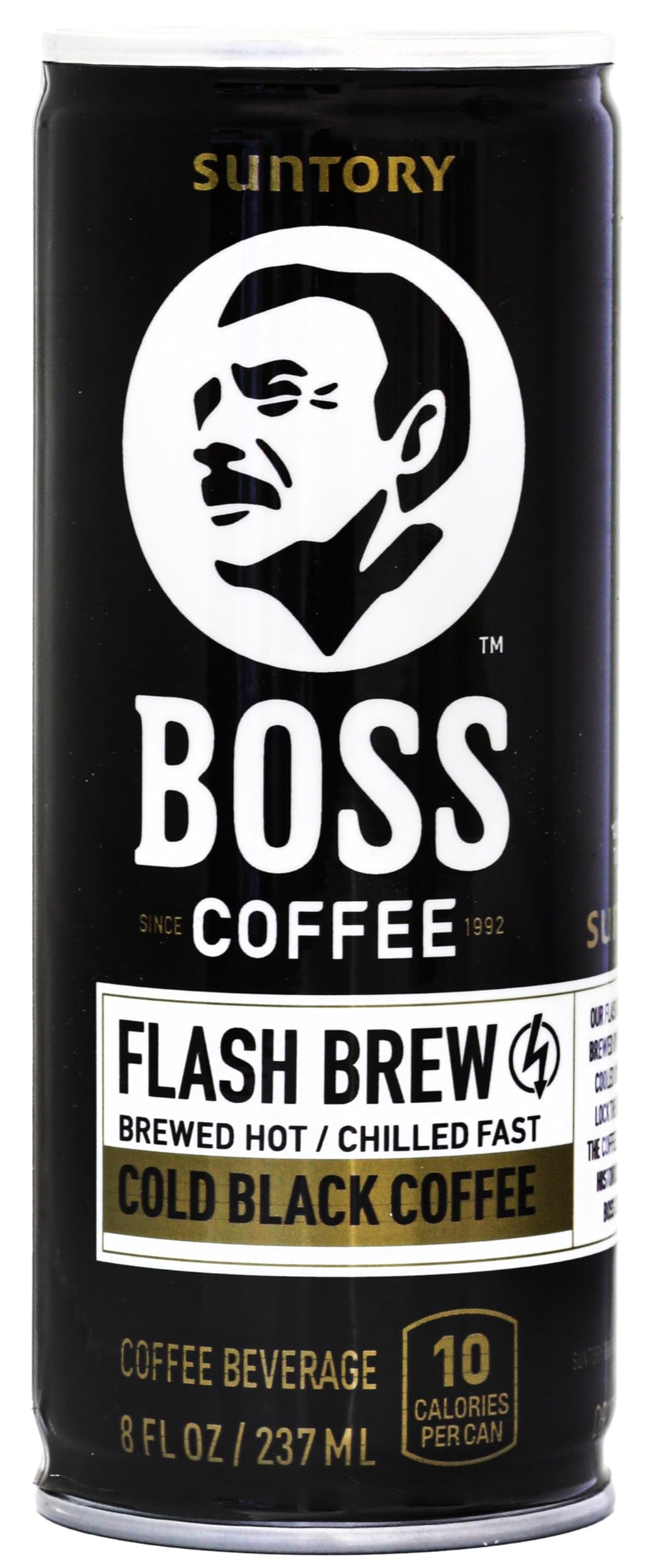 BOSS lata frontal mostrando diseño y tamaño práctico
