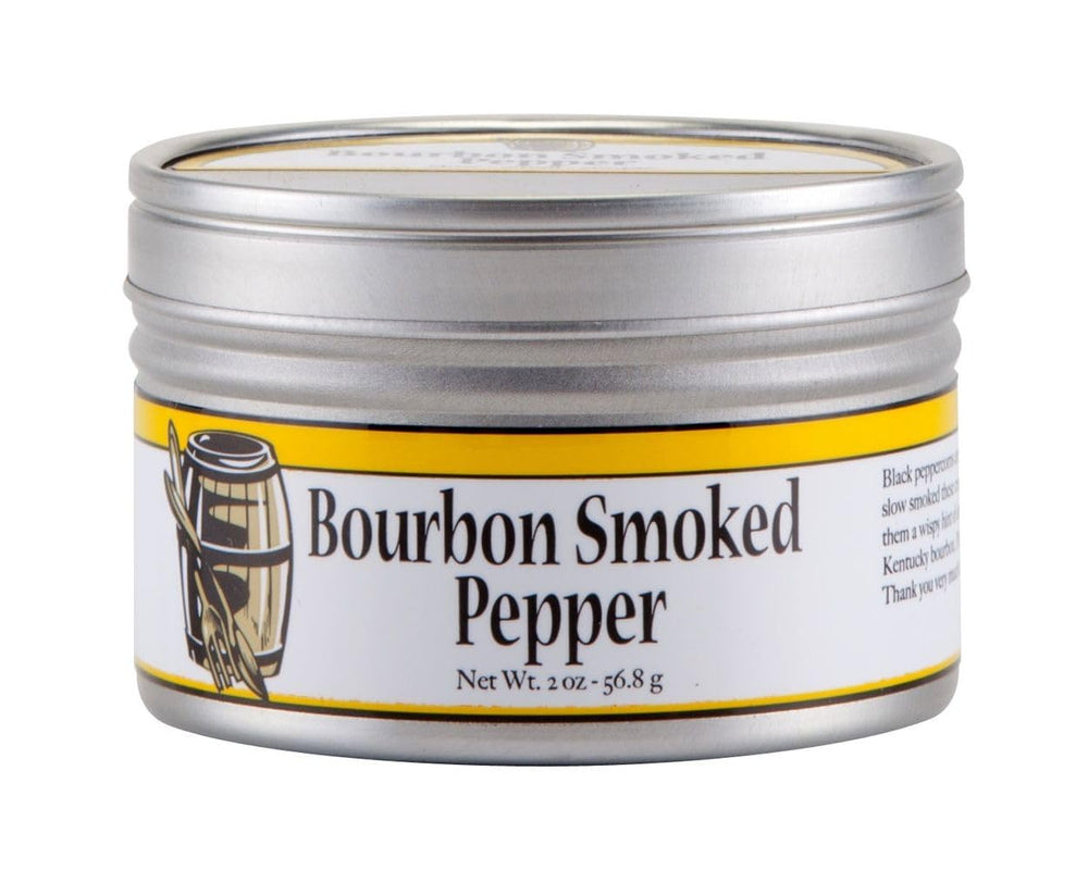 Bourbon Barrel Foods pimienta ahumada frente del envase, realza carnes