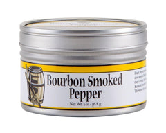 Bourbon Barrel Foods pimienta ahumada frente del envase, realza carnes