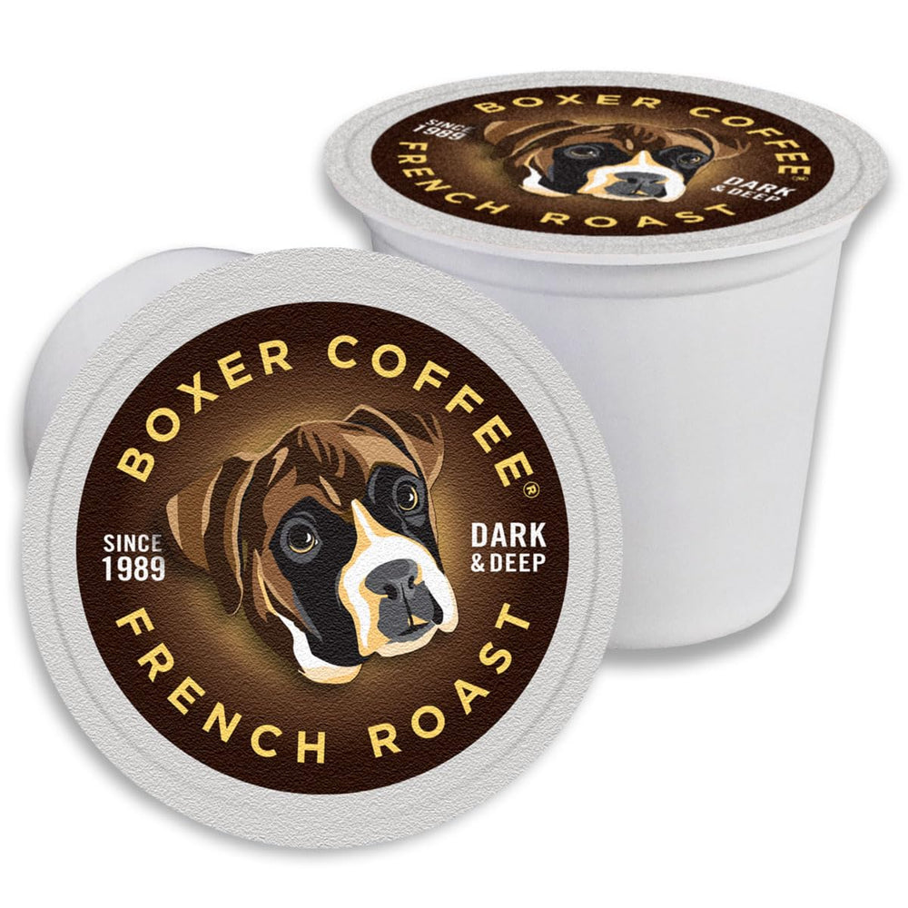 Boxer Coffee empaque frontal de 48 cápsulas muestra ahorro y propósito social