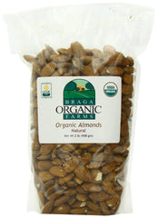Braga Organic Farms paquete frontal de almendras 2 lb mostrando etiqueta y certificación CCOF