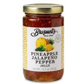 Braswell's frasco frontal de Pineapple Jalapeño Jelly mostrando etiqueta atractiva