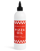 Brightland Pizza Oil vista frontal mostrando botella y diseño atractivo